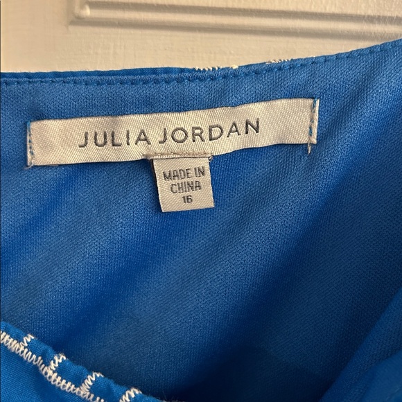 julia jordan Strapless Blue Dress with White Floral Print - Picture 3 of 4